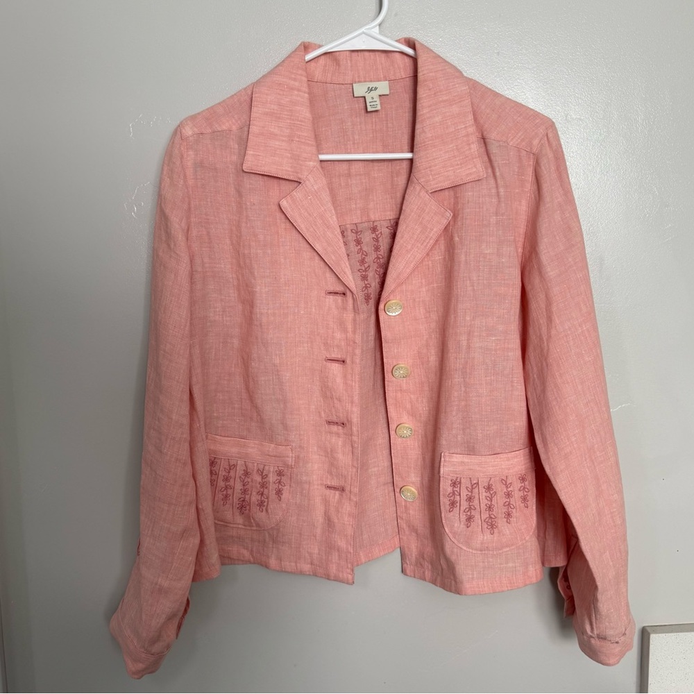 J.Jill light pink/coral women's jacket. Size small petite.
